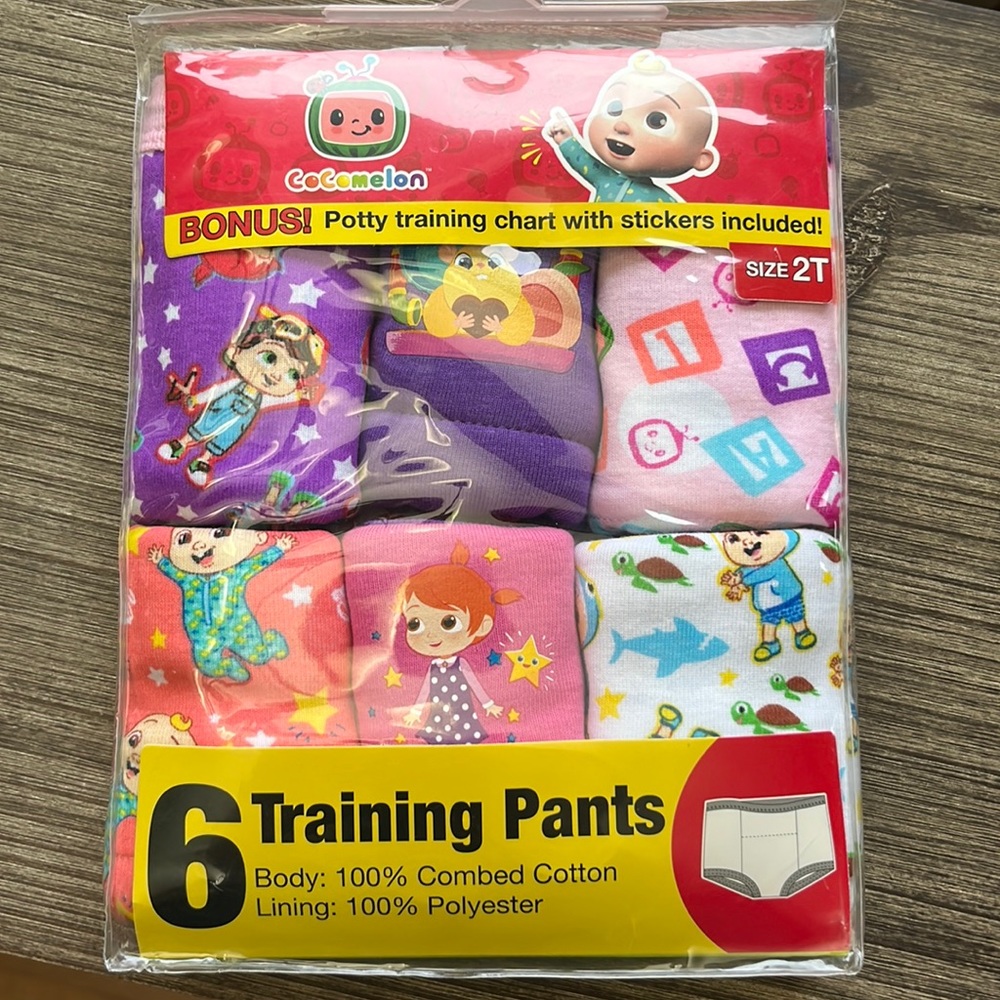 Coco melon Training pants size 2T 6 pairs